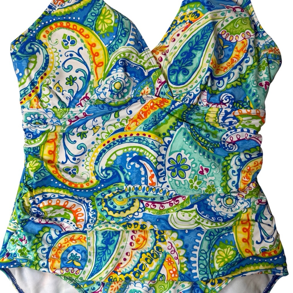 Lauren Ralph Lauren Women's Paisley Print Swimsuit. Size 12 - Picture 4 of 11